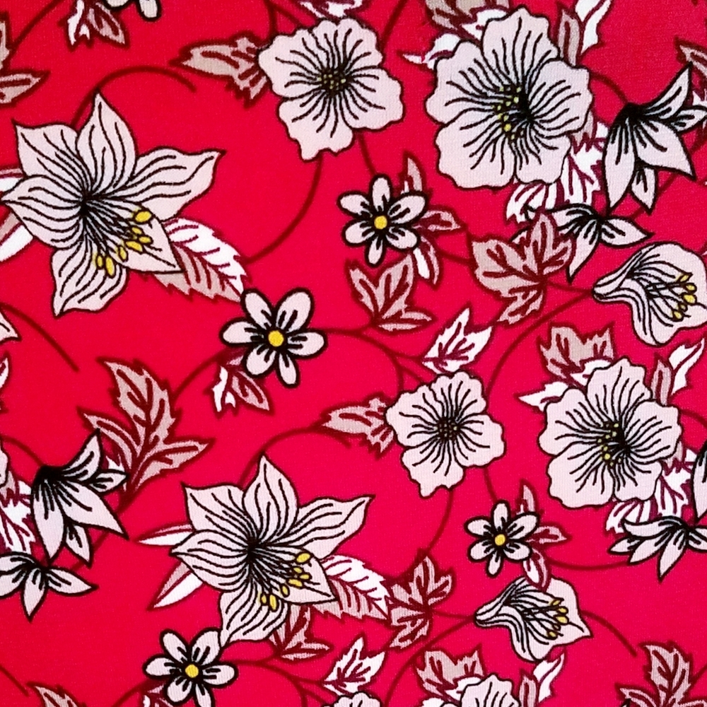 Liz Claiborne Peasant Blouse Red Floral Size MP - Picture 5 of 12